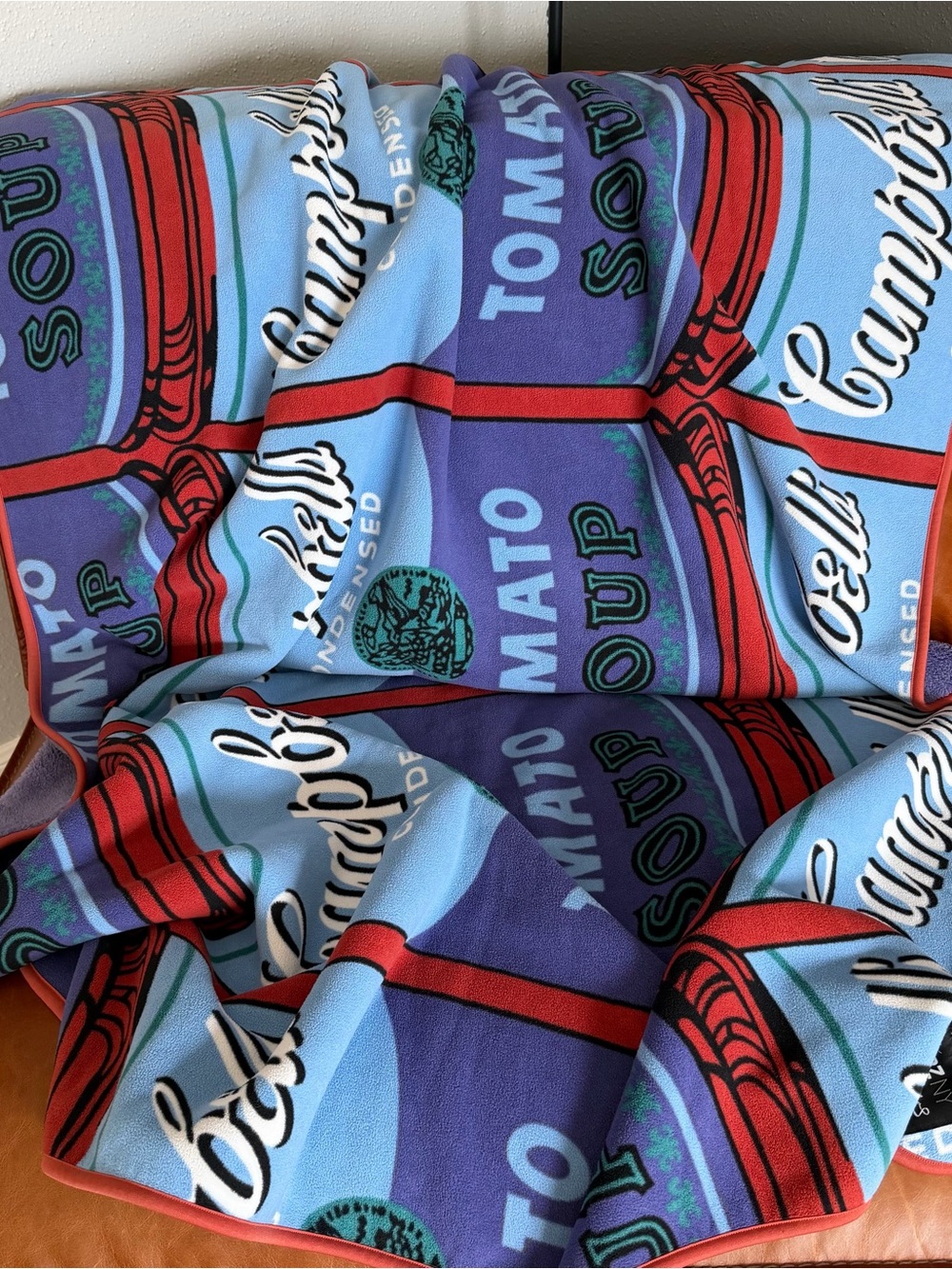 ANDY WARHOL Blanket UNIQLO MoMA Limited Edition Campbell's Soup Can Excellent - Picture 9 of 10